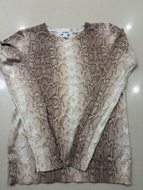 Old Navy Neutral Snake-Print Crewneck Sweater - Beige Brown